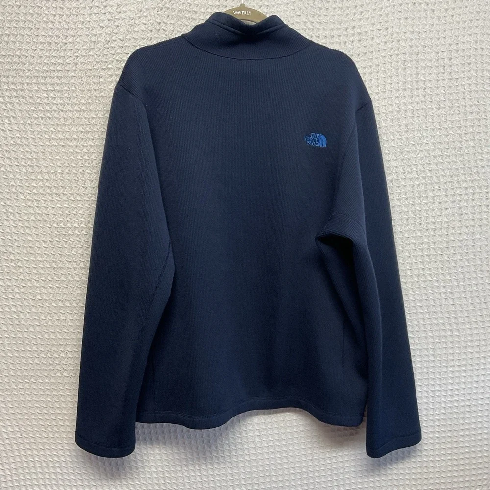 The North Face Men's XL Krestwood Ribbed Thick Knit Full Zip Jacket Blue WornOnc